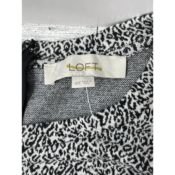 Ann Taylor LOFT Leopard Print Dress 10 Tall Sheath Animal Print NWOT Mob Wife - Picture 10 of 11